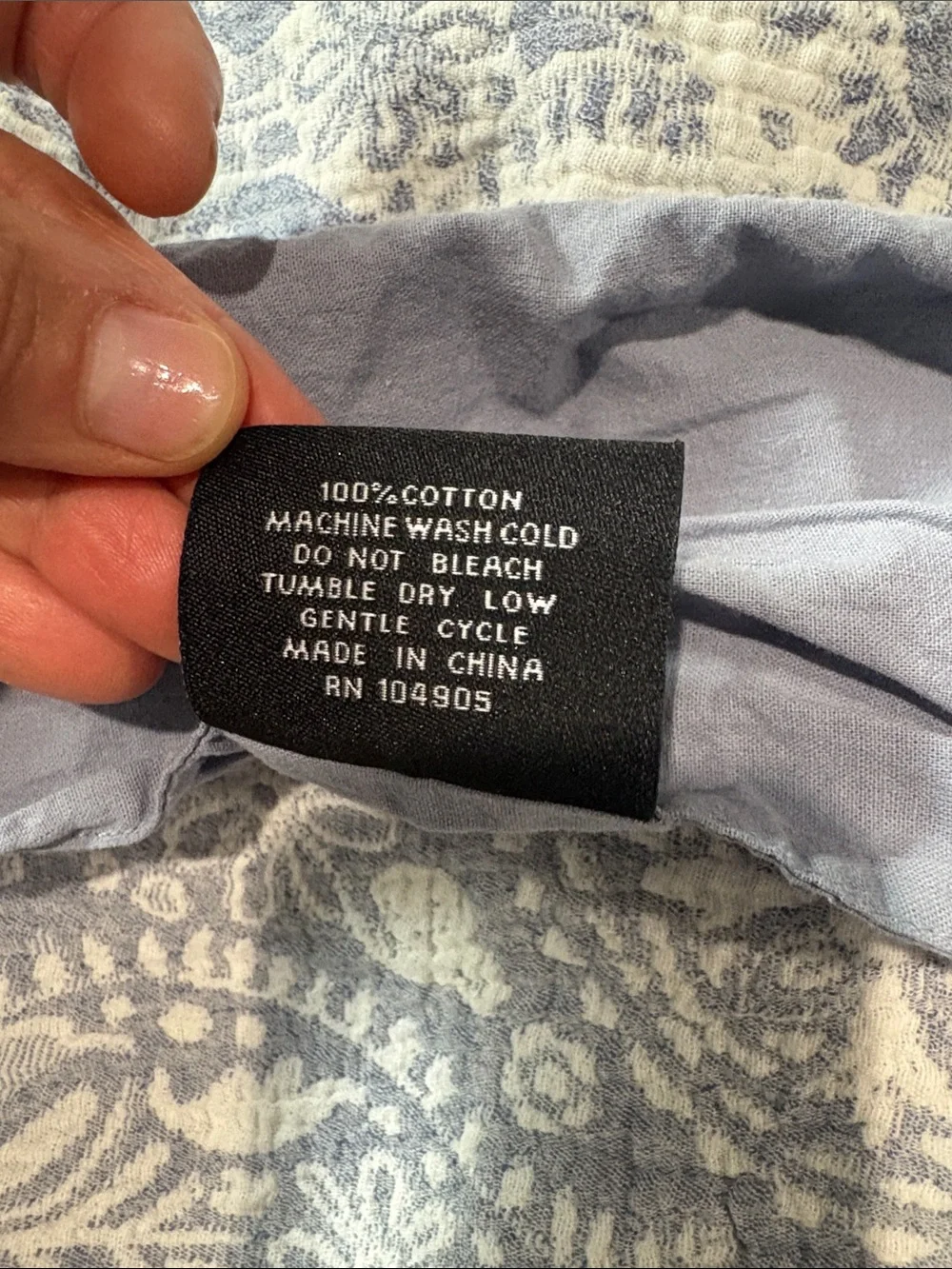 Tahari Slate Blue & Cream Paisley Quilted Coverlet